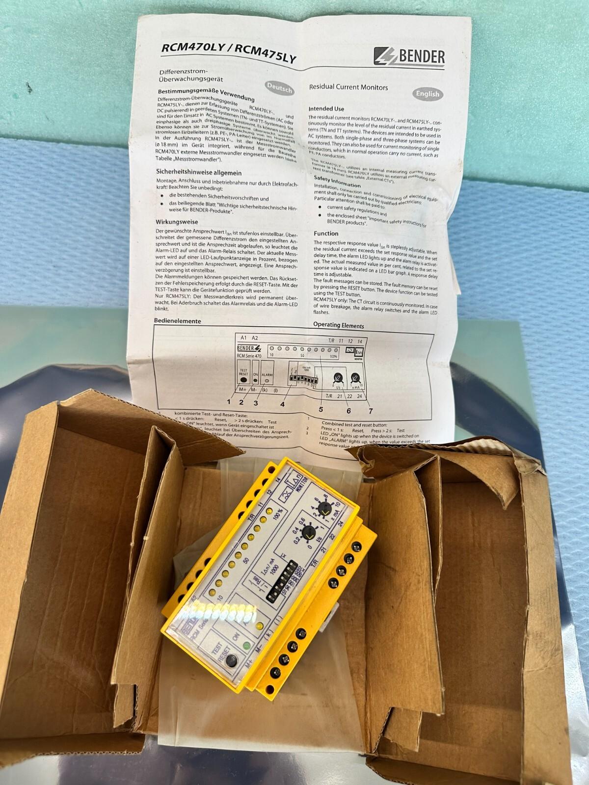 Moniteur de courant résiduel BENDER RCM470LY-13 livraison rapide