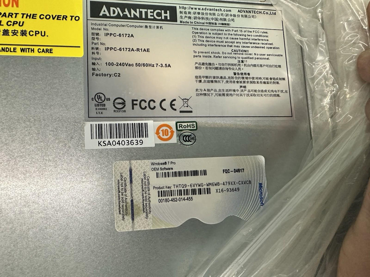 ADVANTECH IPPC-6172A-R1AE COMPUTER INDUSTRIALE HMI