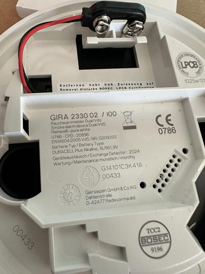 GIRA 2330 02 SMOKE ALARM DETECTOR Fast Shipping