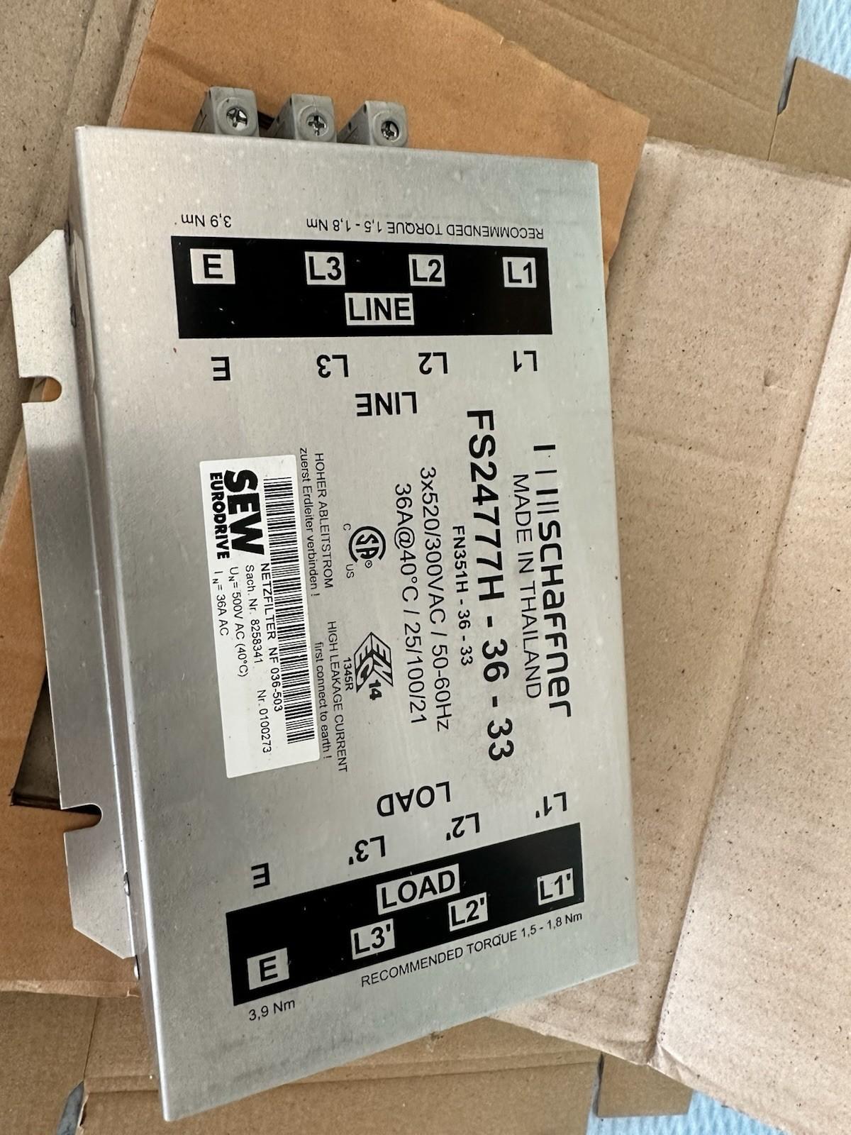 FILTRO SCHAFFNER FS24777H-36-33 SEW NF 036-503 8258341 spedizione veloce