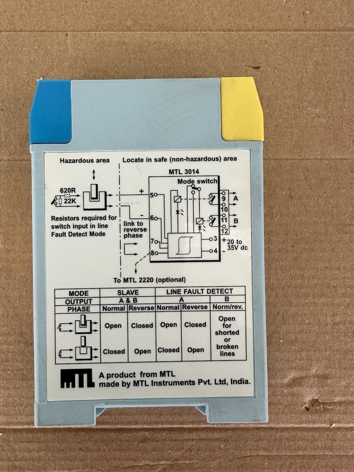 MTL 3014 interruptor detector de proximidad relé envío rápido