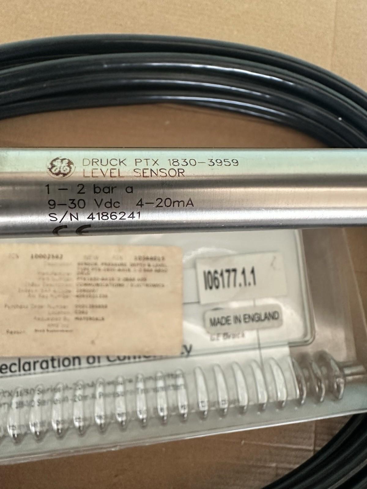 GE DRUCK PTX 1830 1830-3959 LEVEL SENSOR 1-2 BAR Fast Shipping