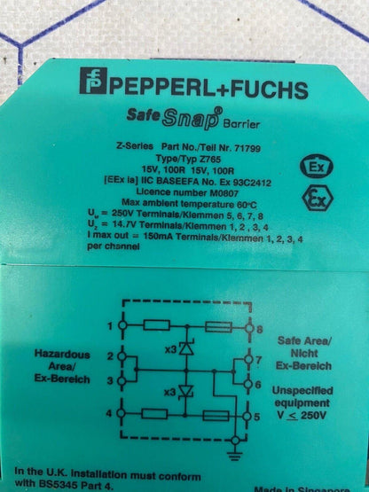 Pepperl Fuchs Z765 71799 Safe Snap Barrier