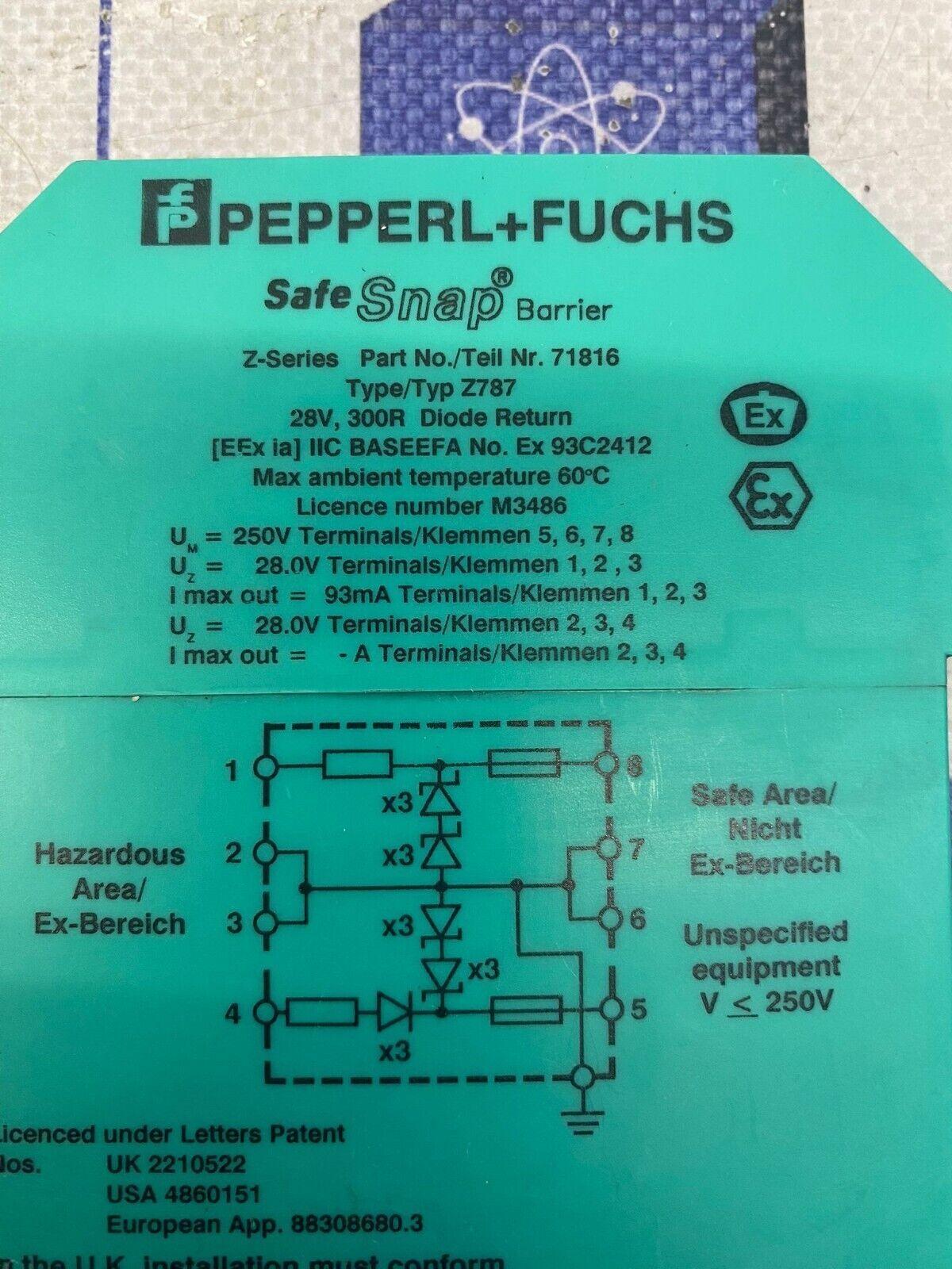 PEPPERL FUCHS Z787(PART 71816 Z-SYSTEM ZENER BARRIER