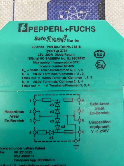 PEPPERL FUCHS Z787(PART 71816 Z-SYSTEM ZENER BARRIER