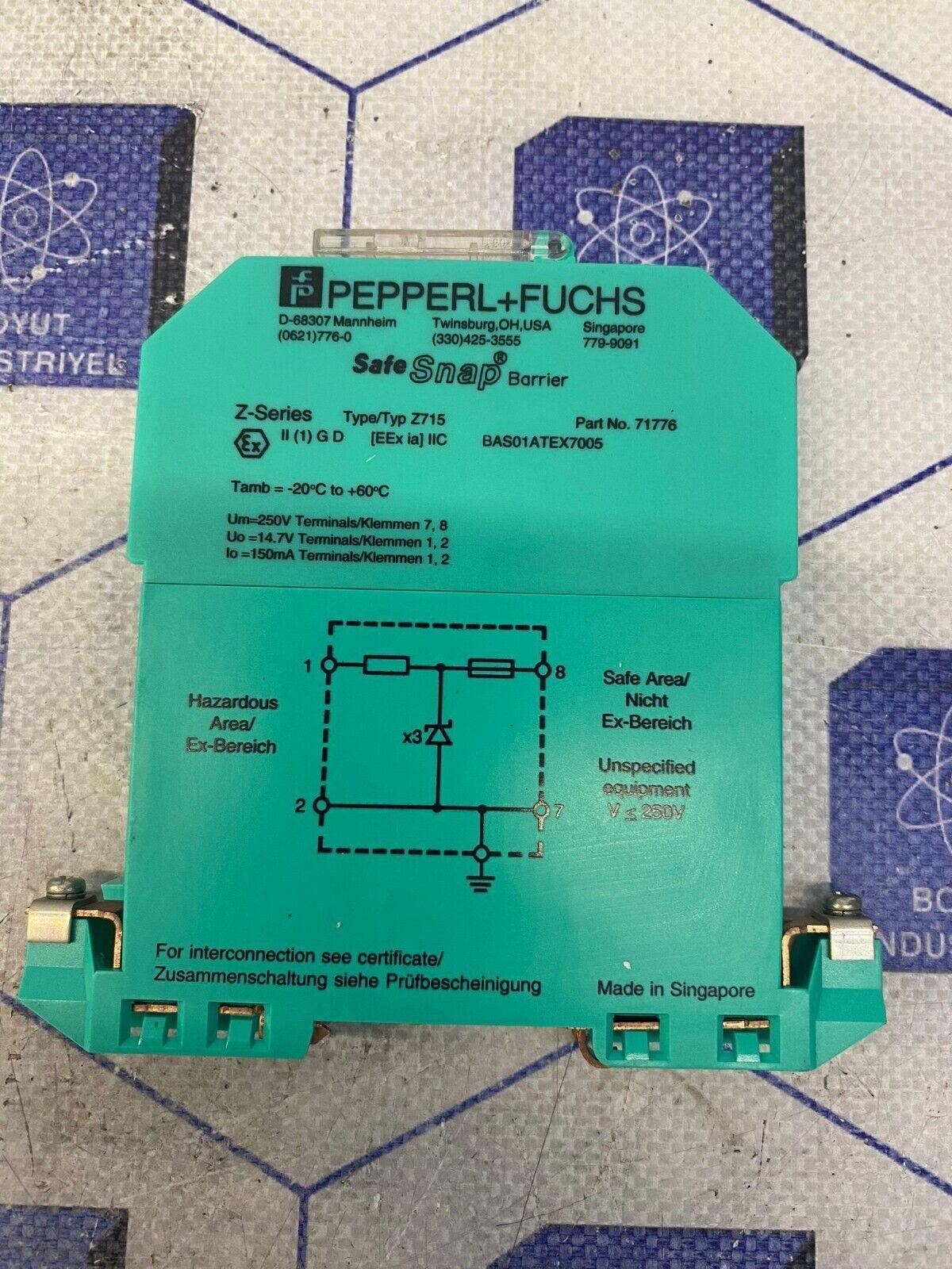Pepperl Fuchs Z Series Z715 71776 Safe Snap Barrier Module
