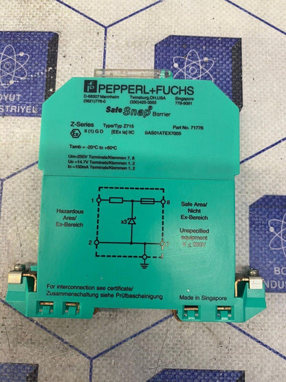 Pepperl Fuchs Z Series Z715 71776 Safe Snap Barrier Module