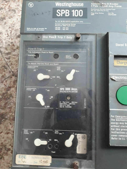 SPB100-3000A LSIG 3000A CUTLER HAMMER WESTINGHOUSE SPB100 3000A ship by Dhl Exp.