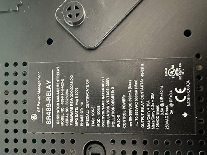 RELÈ DI GESTIONE GENERATORE GE POWER MANAGEMENT 489-P1-HI-A20-E -2 SPEDIZIONE...