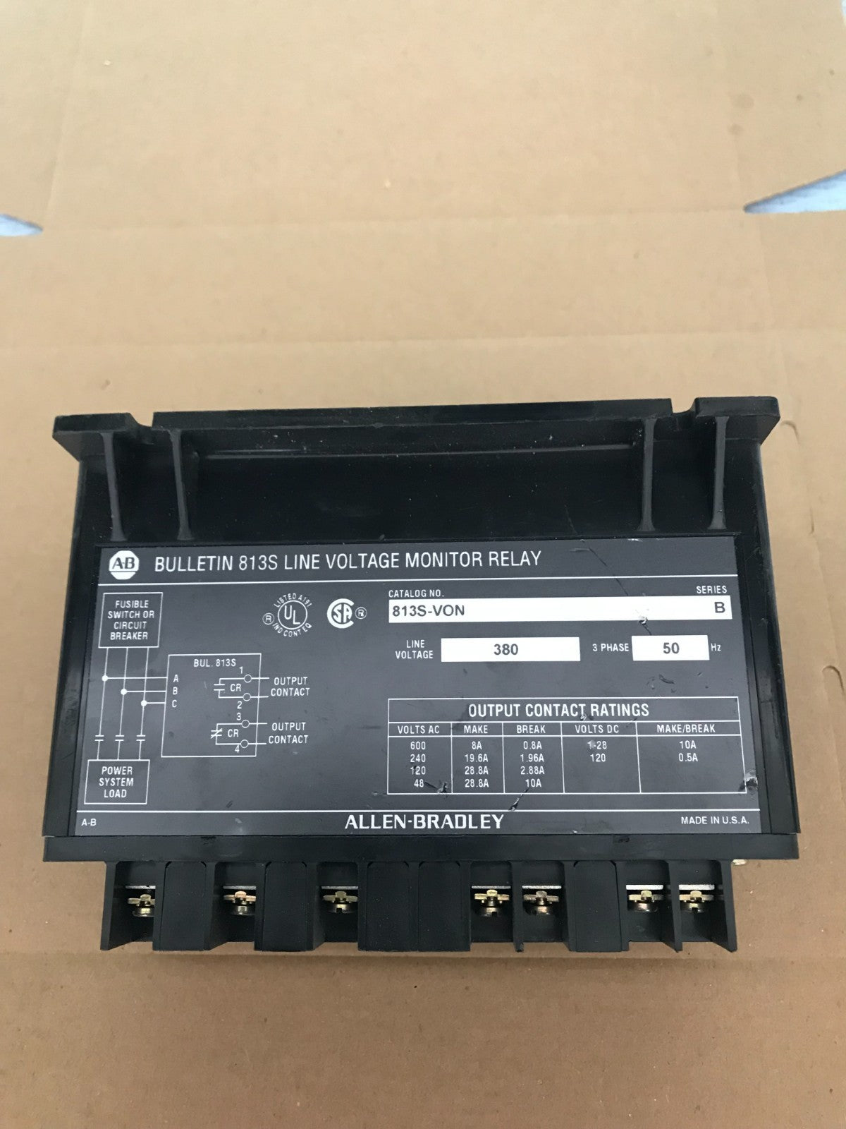 ALLEN BRADLEY 813S-VON SERIE B LÍNEA MONITOR DE VOLTAJE RELÉ ENVÍO RÁPIDO