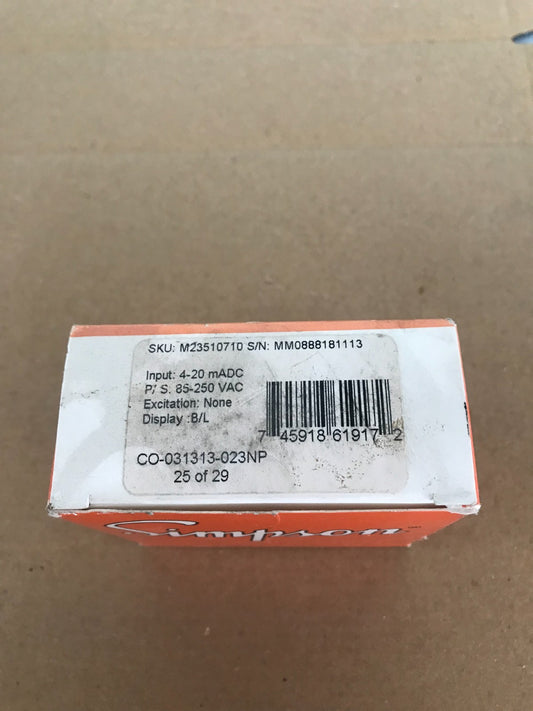 ORIGINAL SIMPSON ELECTRIC M23510710 MINI-MAX PANEL METER SCHNELLER VERSAND