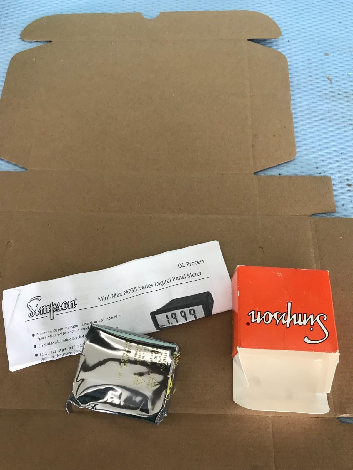 ORIGINAL SIMPSON ELECTRIC M23510710 MINI-MAX PANEL METER SCHNELLER VERSAND