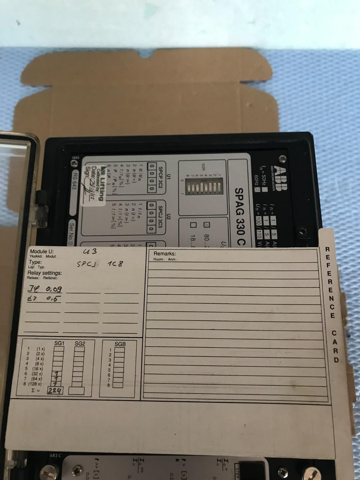 RELÈ DIFFERENZIALE ABB SPAG 330 C USG2 - 15 F3 SPEDIZIONE VELOCE