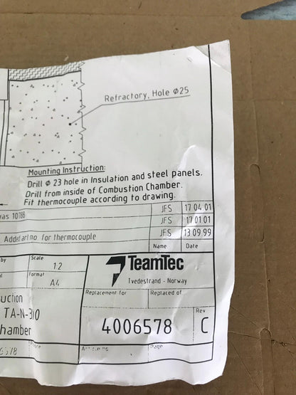 TEAMTEC TYPE N TEMPERATURE SENSOR NiCrSiL-NiSiL Fast Shipping