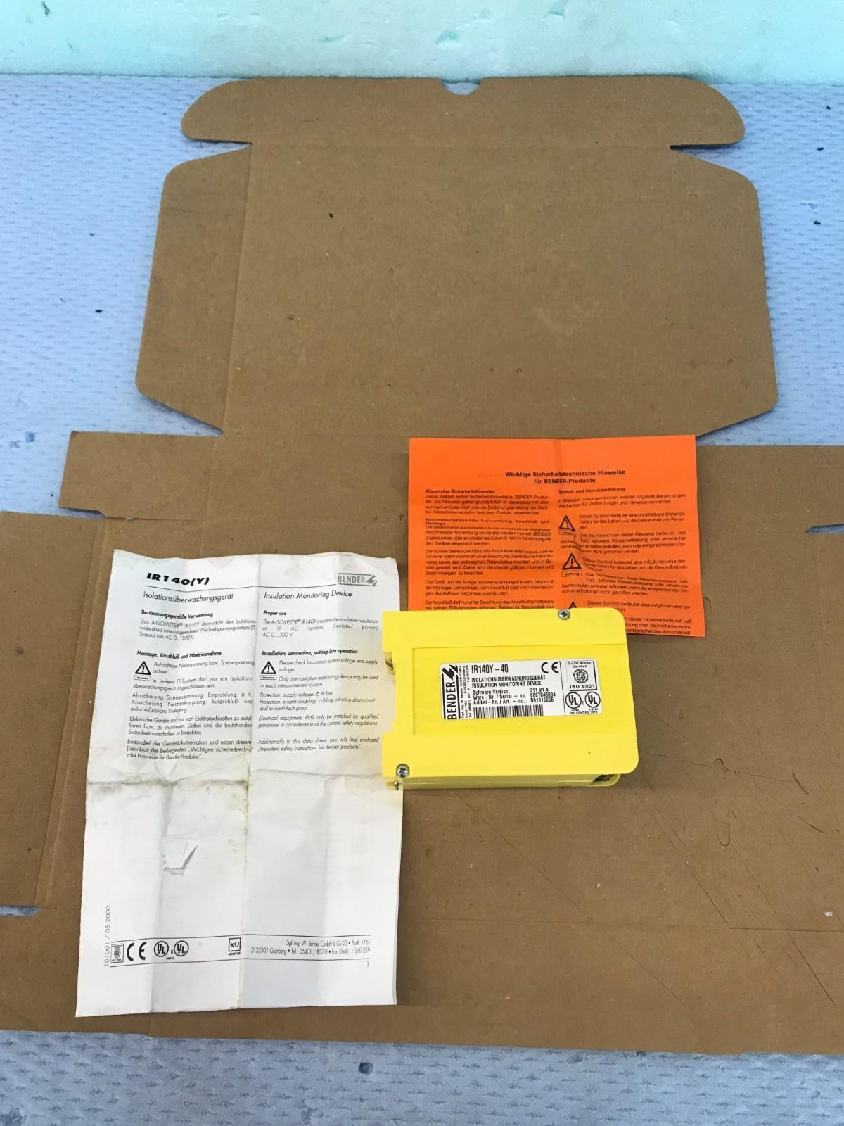 BENDER IR140Y-40 INSULATION MONITORING DEVICE 230 VAC 300V AC Fast Shipping