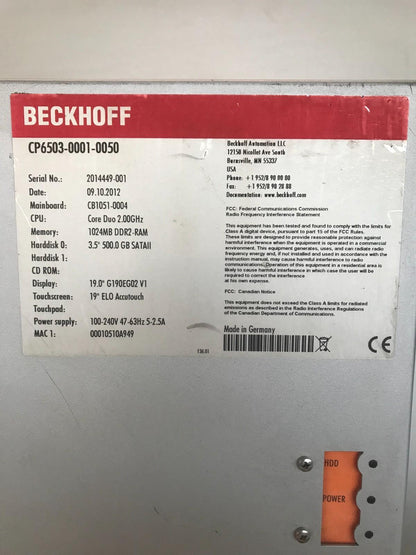 BECKHOFF CP6503-0001-0050 Fast Shipping