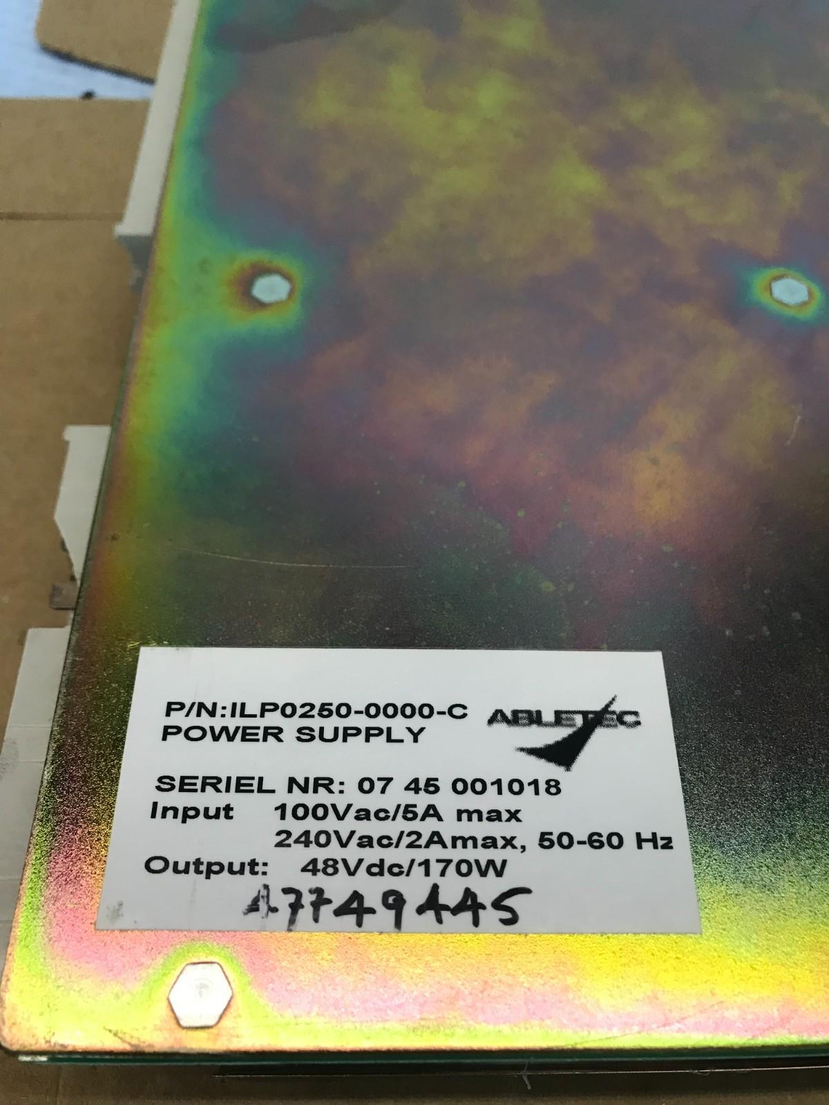 KONGSBERG ABLETEC PSU-48V POWER SUPPLY ILP0250 48VDC Fast Shipping