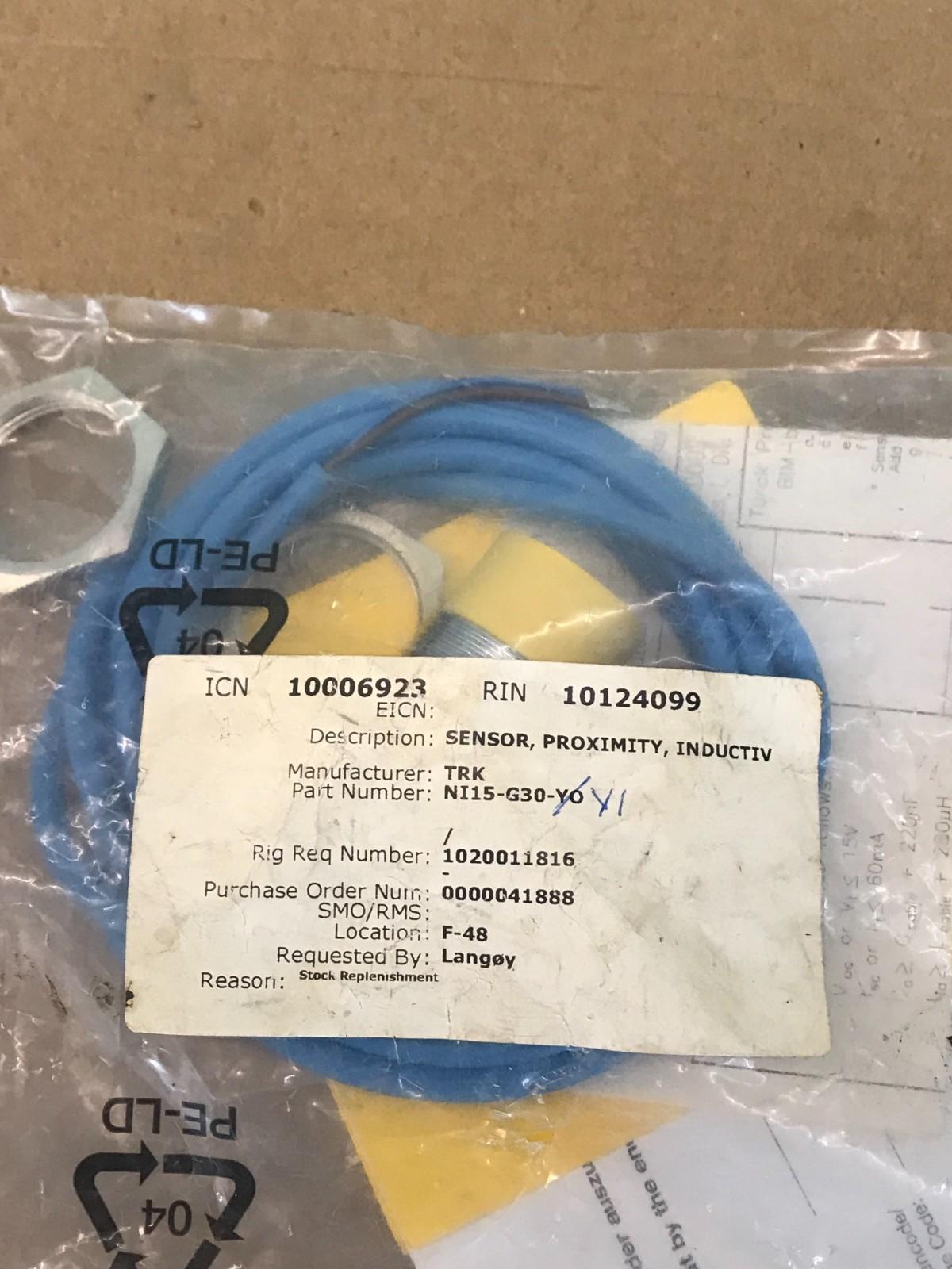 Sensore induttivo TURCK Ni15-G30-Y1 NI15-G30-Y1 spedizione veloce