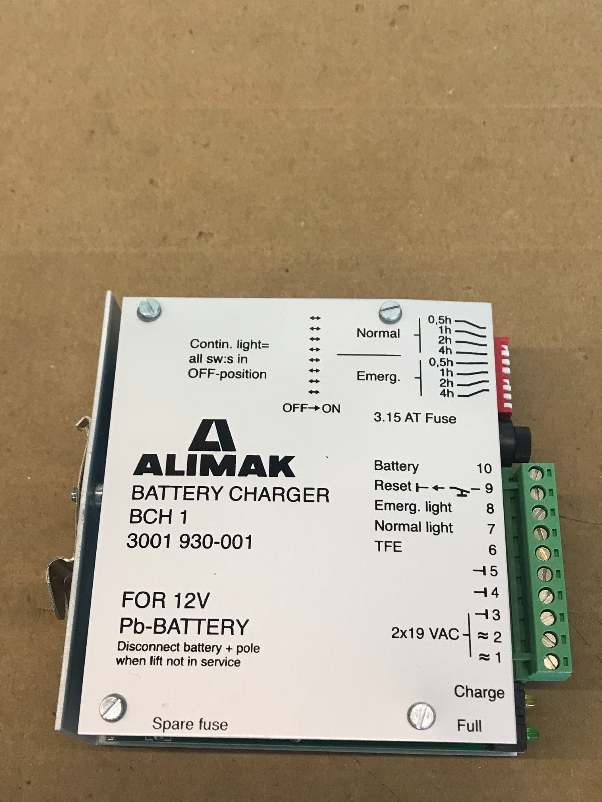 ALIMAK BATTERIE CHARGEUR MODULE BCH 1 3001 930-001 Envoi rapide