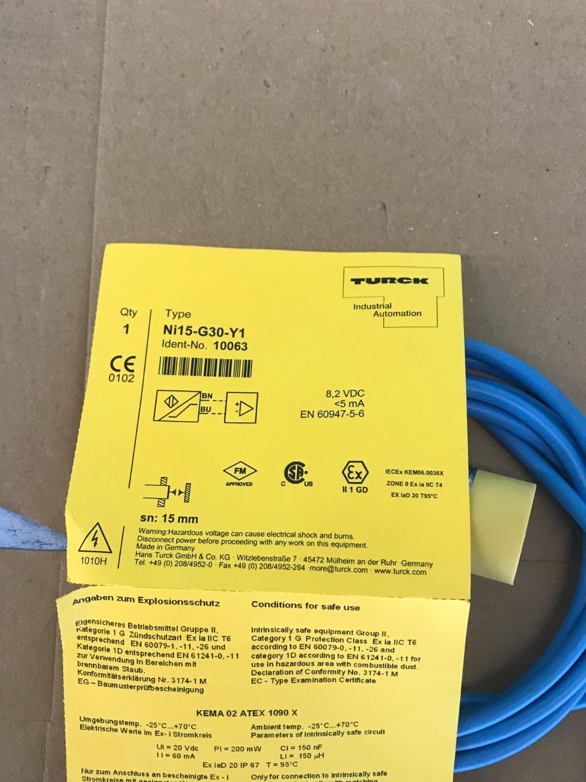 TURCK Ni15-G30-Y1 Induktiver Sensor NI15-G30-Y1 Schneller Versand
