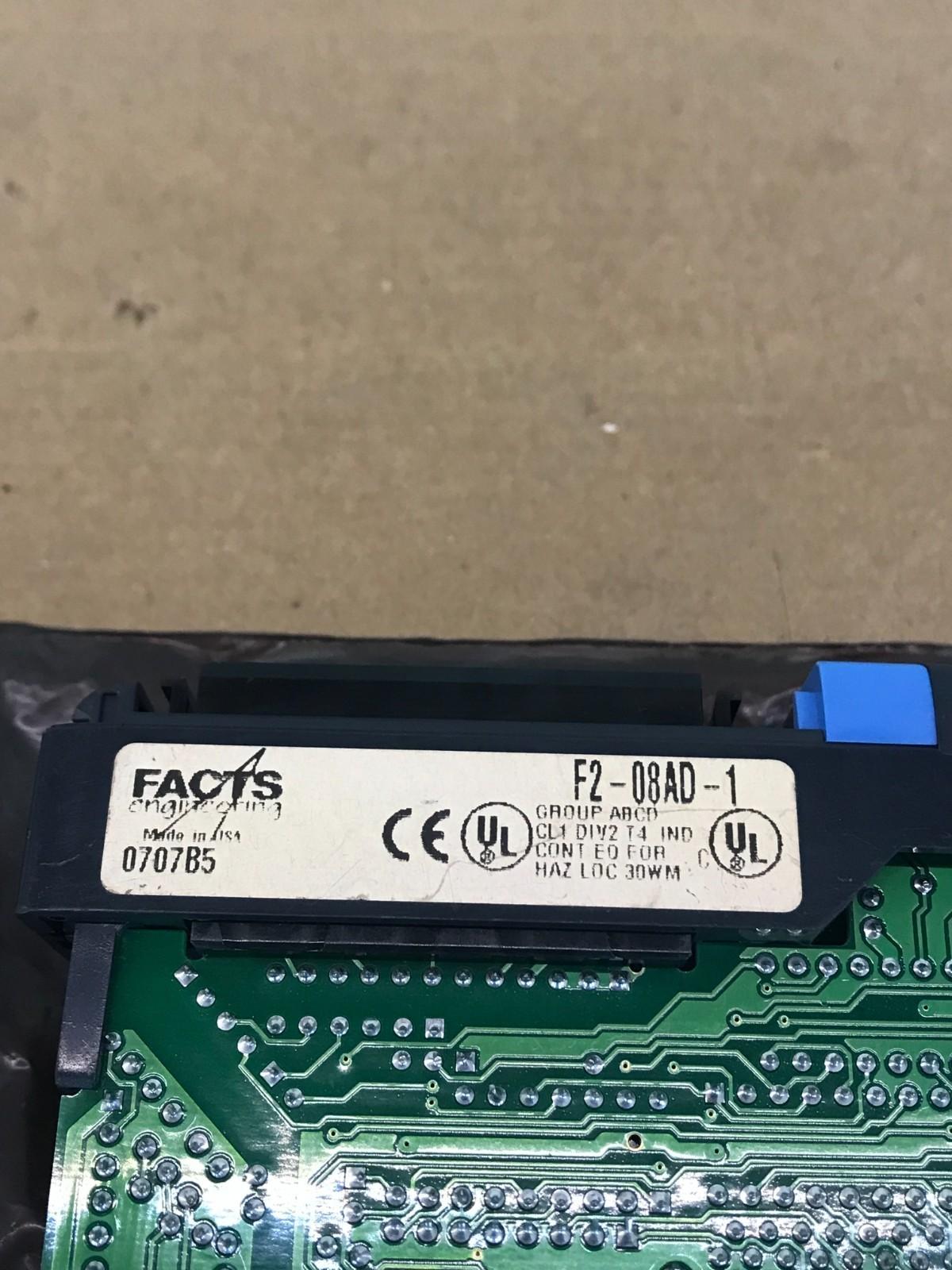 FACTS ENGINEERING F2-08AD-1 MÓDULO DE ENTRADA ANALÓGICA 4-20MA 94V-0 80MA Env...