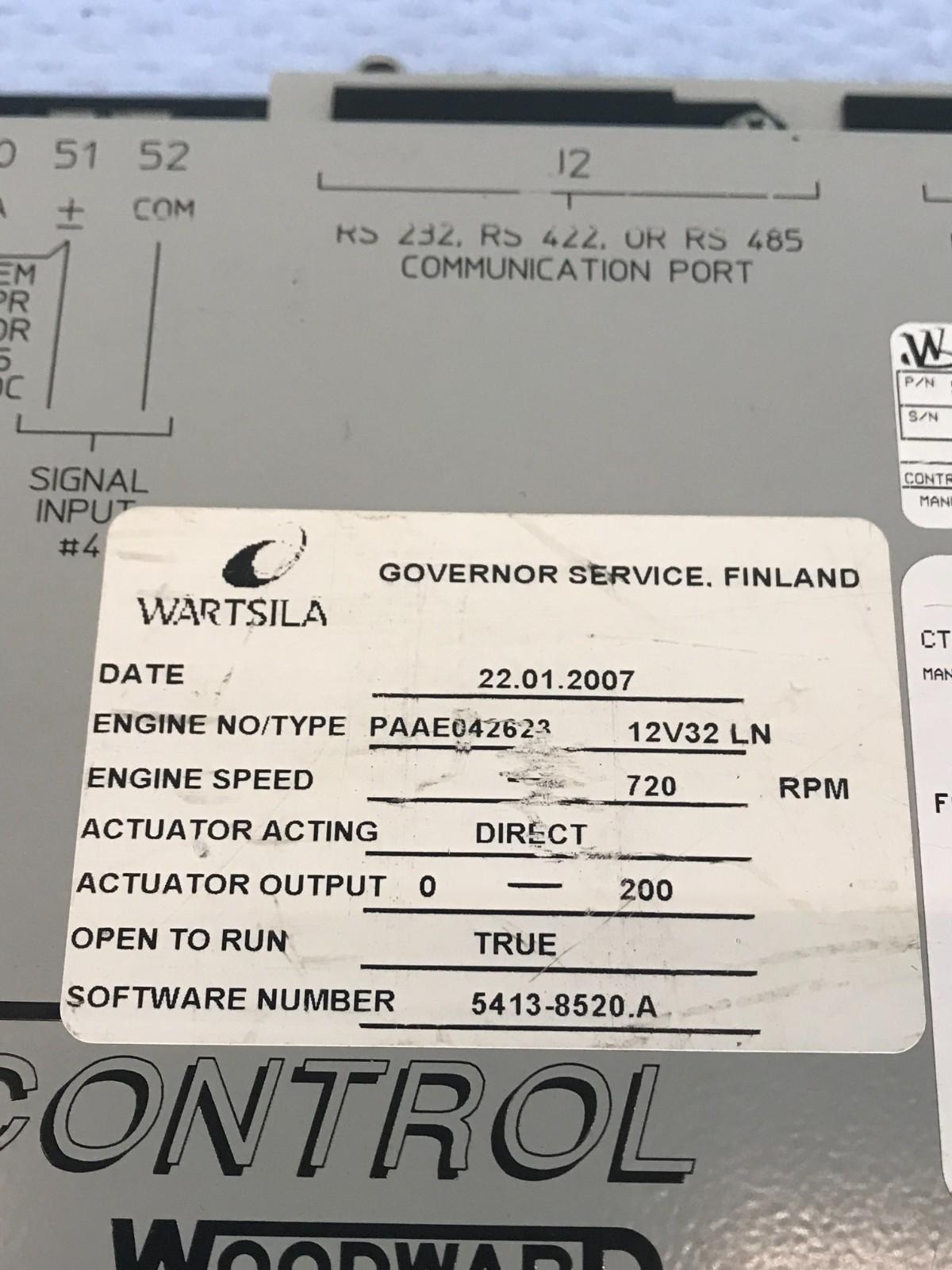 Woodward 723 Plus Digital Control 8280-5010 per Wartsila 12V32 LN spedizione ...