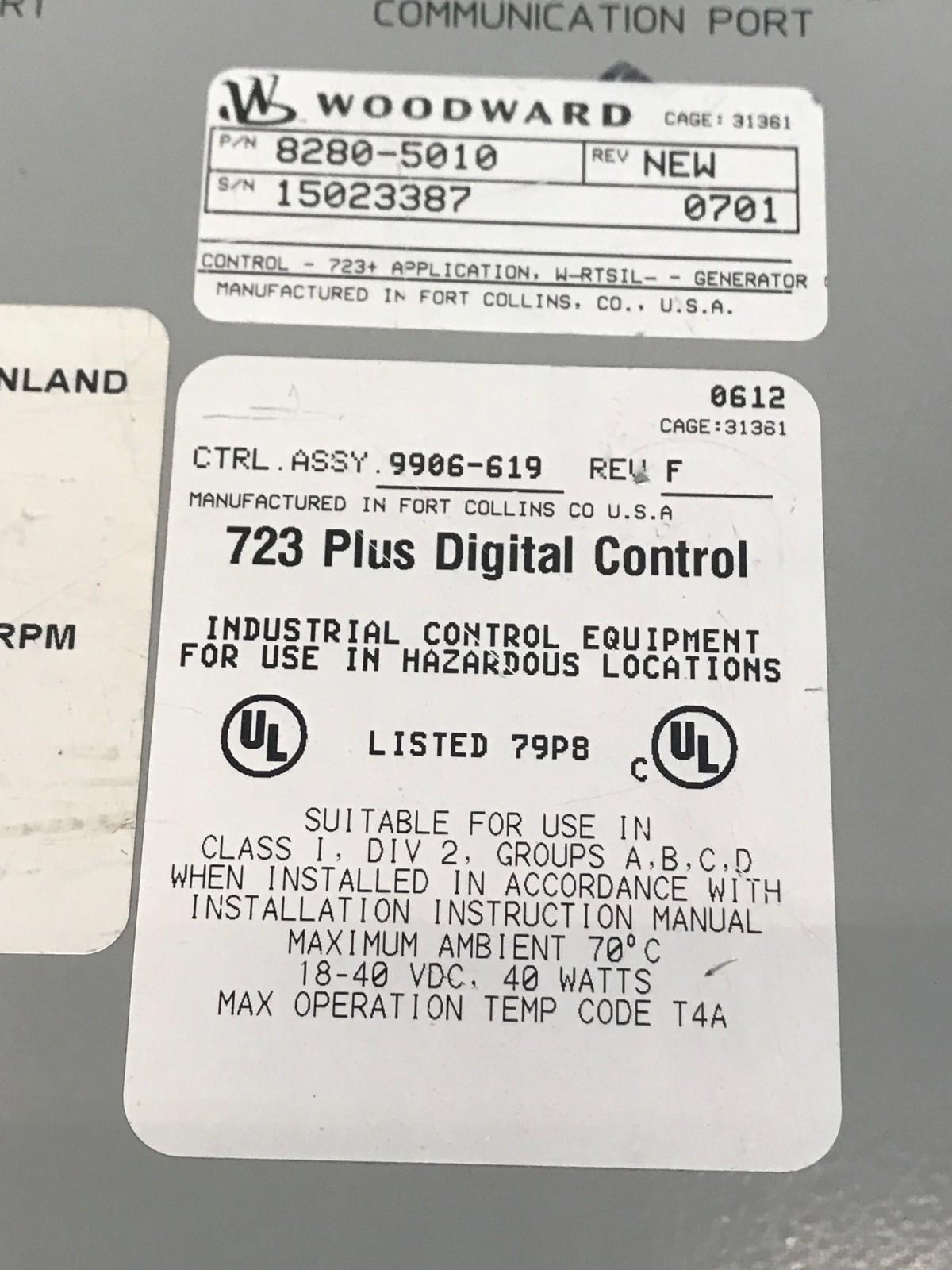 Woodward 723 Plus Digital Control 8280-5010 per Wartsila 12V32 LN spedizione ...