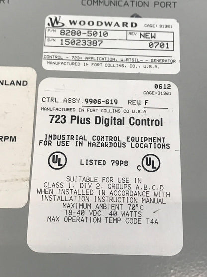 Woodward 723 Plus Digital Control 8280-5010 per Wartsila 12V32 LN spedizione ...