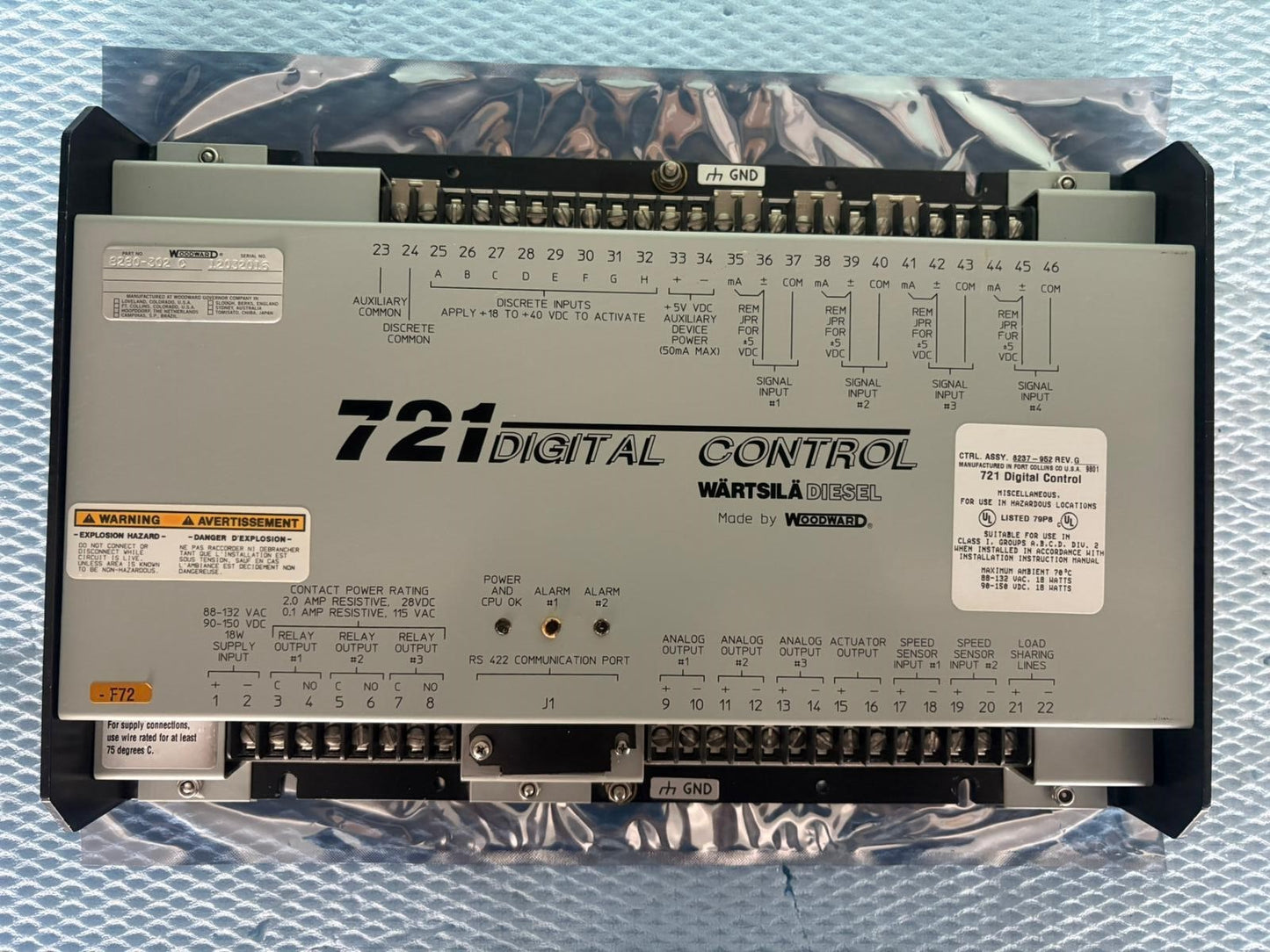 Woowdward 721 Digital Control 8237-952 Parte 8280-302 Envío rápido