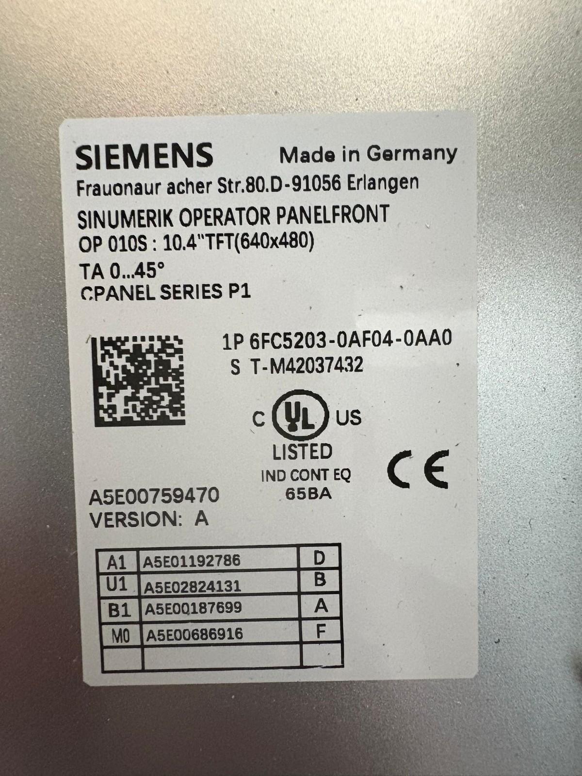 Siemens 6FC5203-0AF04-0AA0 Operator Panel A5E00759470 Fast Shipping