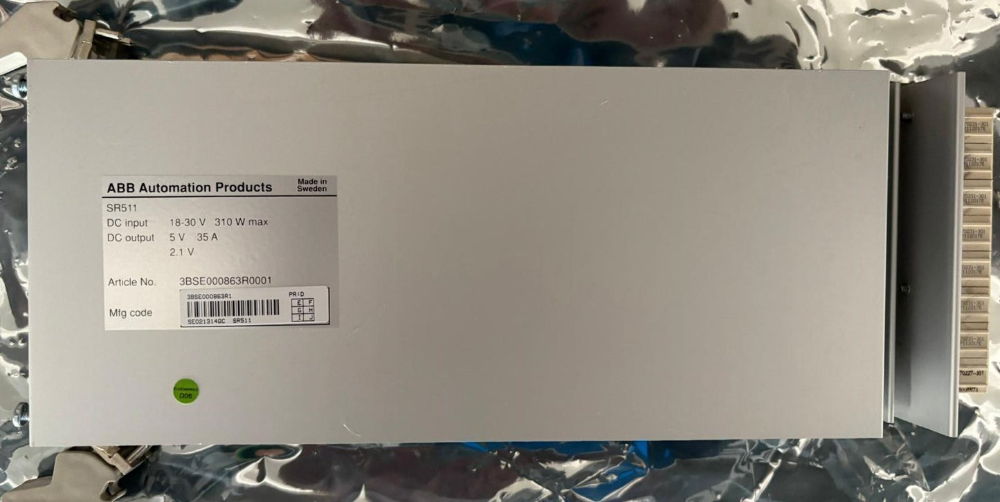 ABB SR511 POWER SUPPLY MODULE 3BSE000863R0001 Fast Shipping
