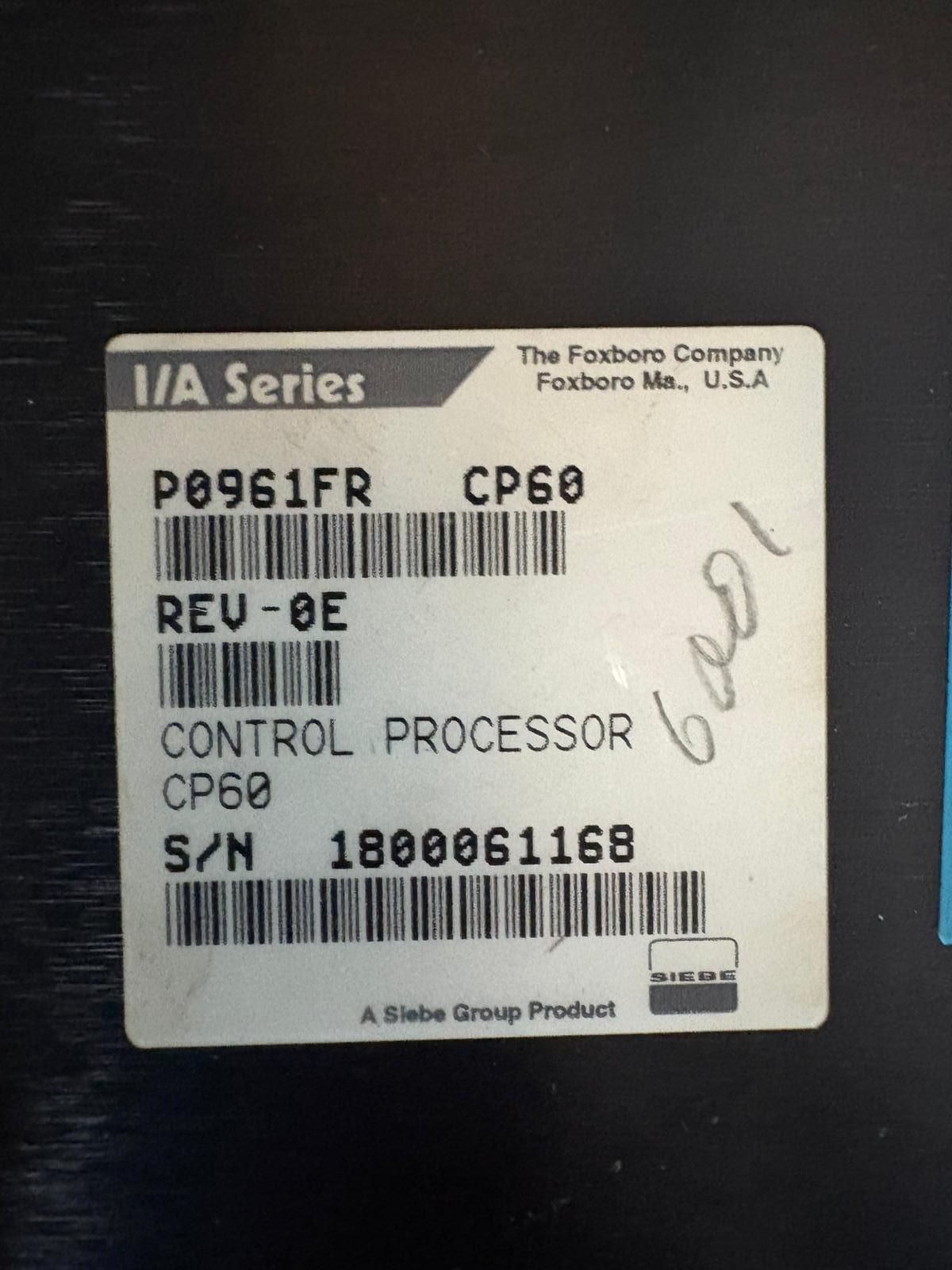 PROCESADOR DE CONTROL FOXBORO P0961FR CP60 REV-0E