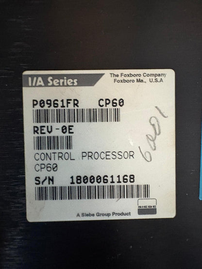 PROCESADOR DE CONTROL FOXBORO P0961FR CP60 REV-0E