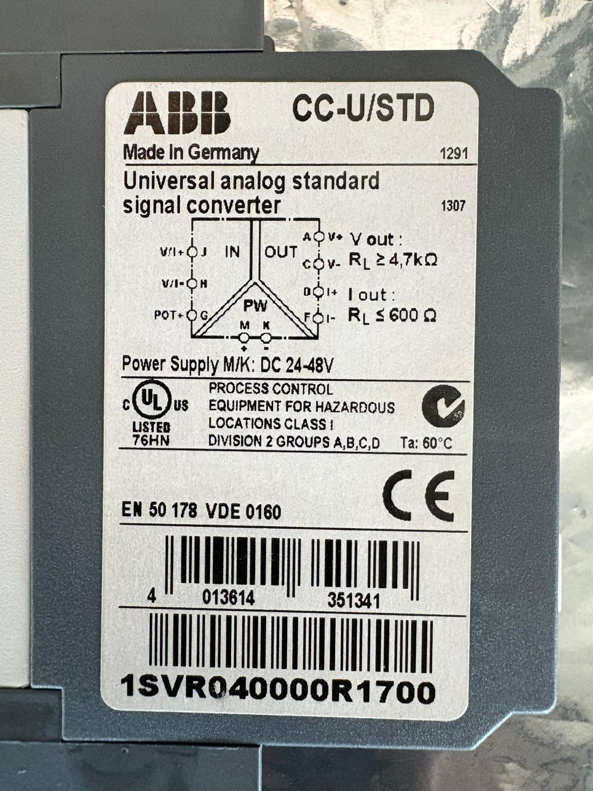 ABB Convertitore di segnale analogico 1SVR040000R1700 CC-U/STD Spedizione veloce