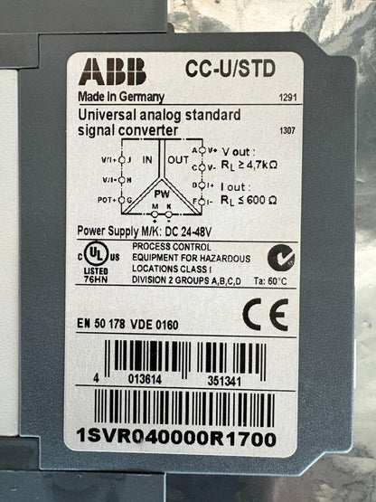 ABB Convertitore di segnale analogico 1SVR040000R1700 CC-U/STD Spedizione veloce
