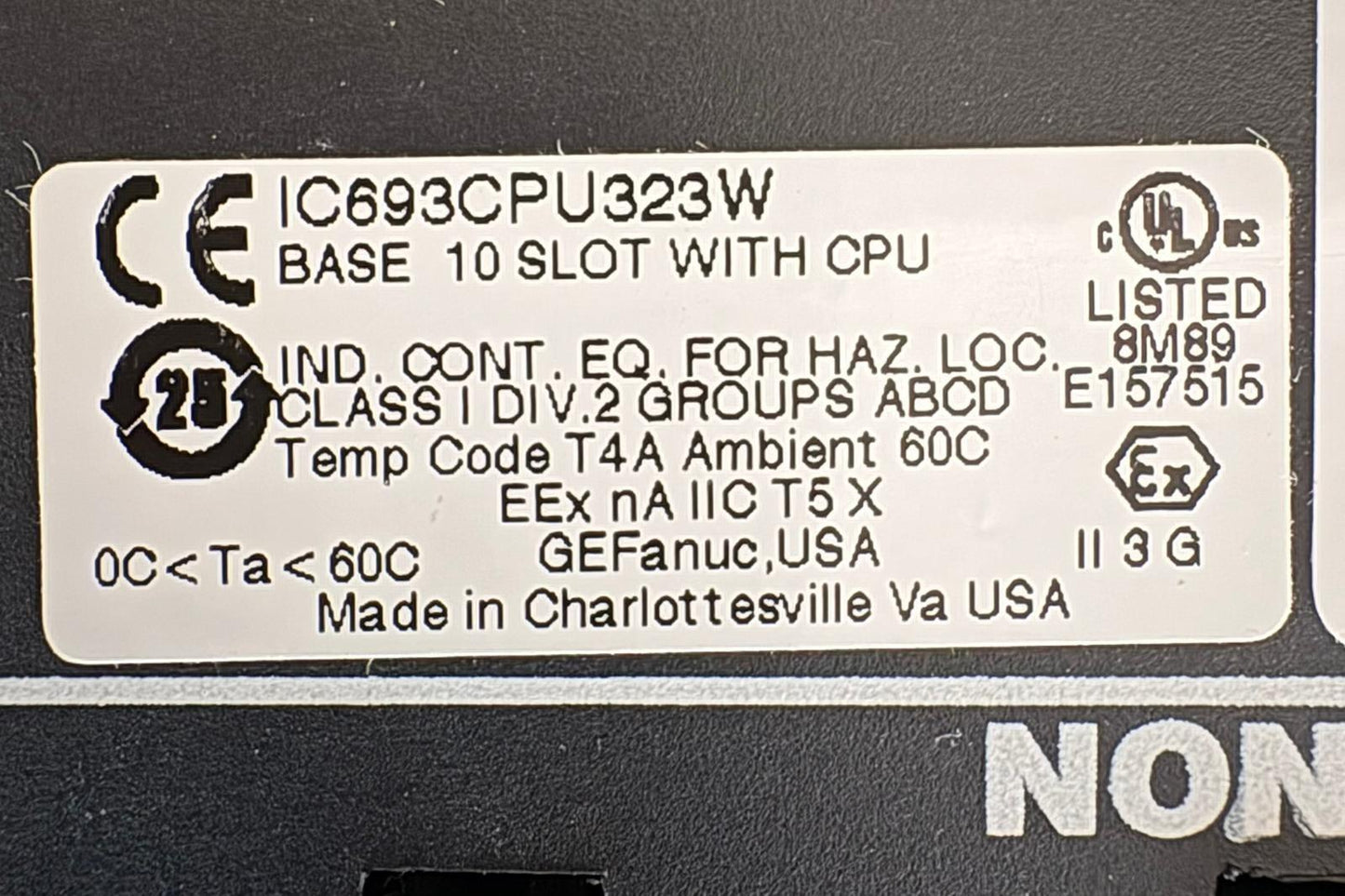 GE FANUC IC693CPU323 BASE 10 RANURAS IC693CPU323W Original Envío Rápido
