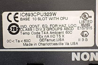 GE FANUC IC693CPU323 BASE 10 RANURAS IC693CPU323W Original Envío Rápido