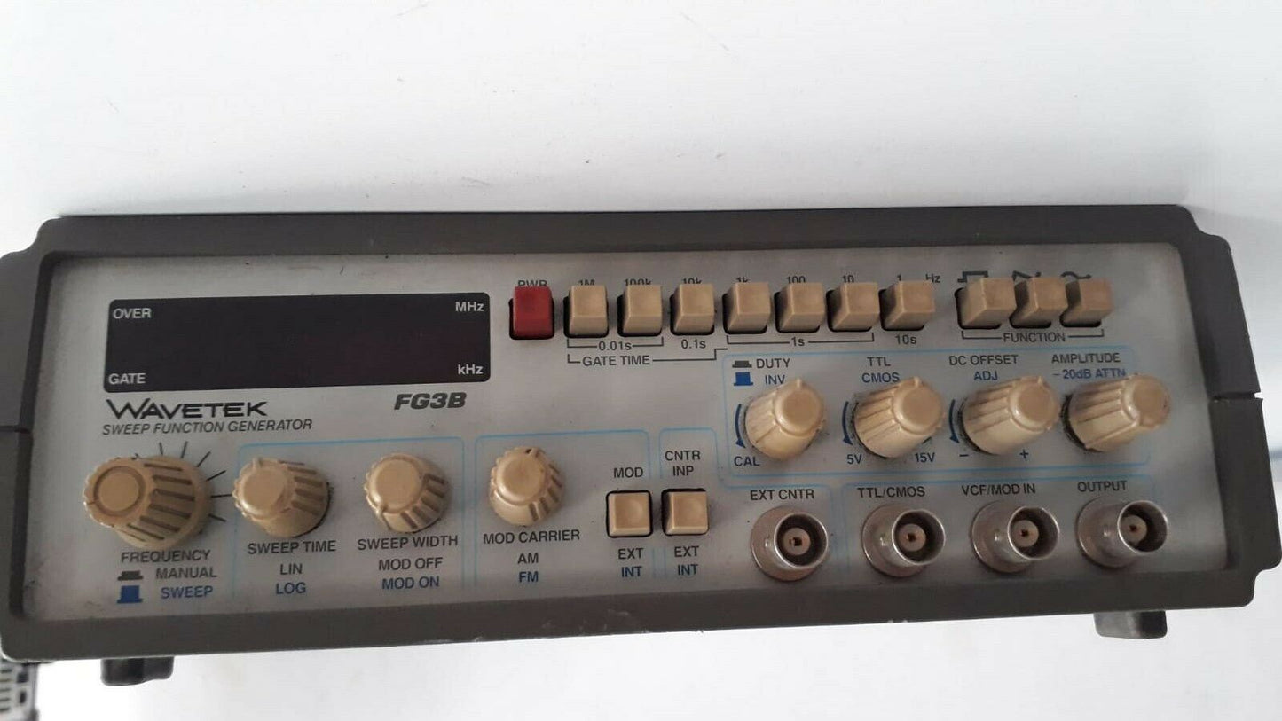 WAVETEK FG3B SWEEP FUNCTION GENERATOR. 117 VOLT. 50/60 HZ. 20 VA MAX.