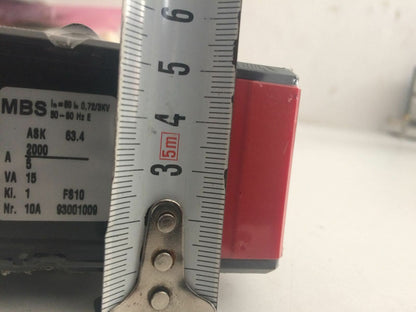 MBS Current Transformer Transducer 50-60Hz ASK 63.4 KL.1 2000/5 TRV VA15 F810