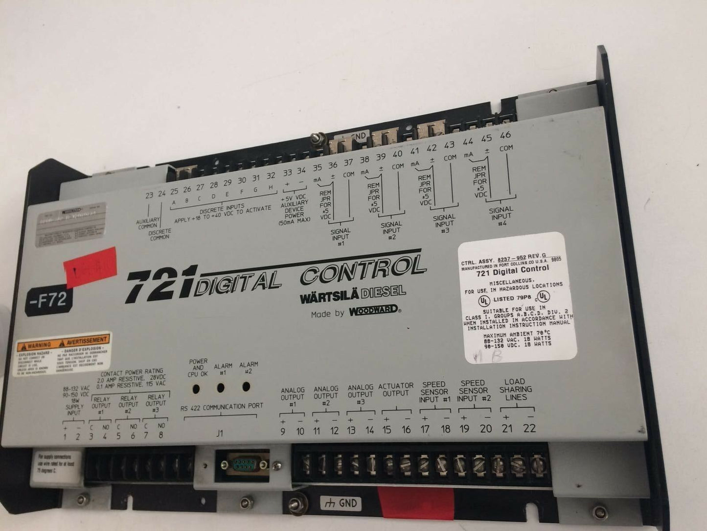 Woodward 8237-952 Wartsila 721 Digital Control 8280-302