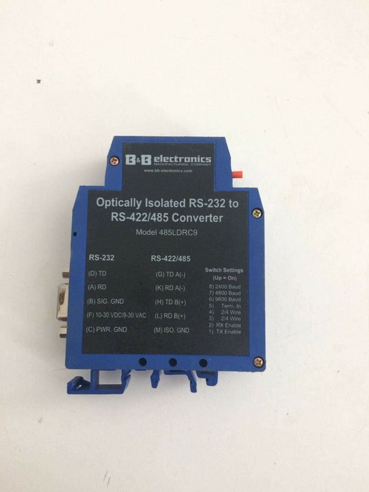 B&B Electronics optically isolated converter 485LDRC9 RS-232 RS-422/485