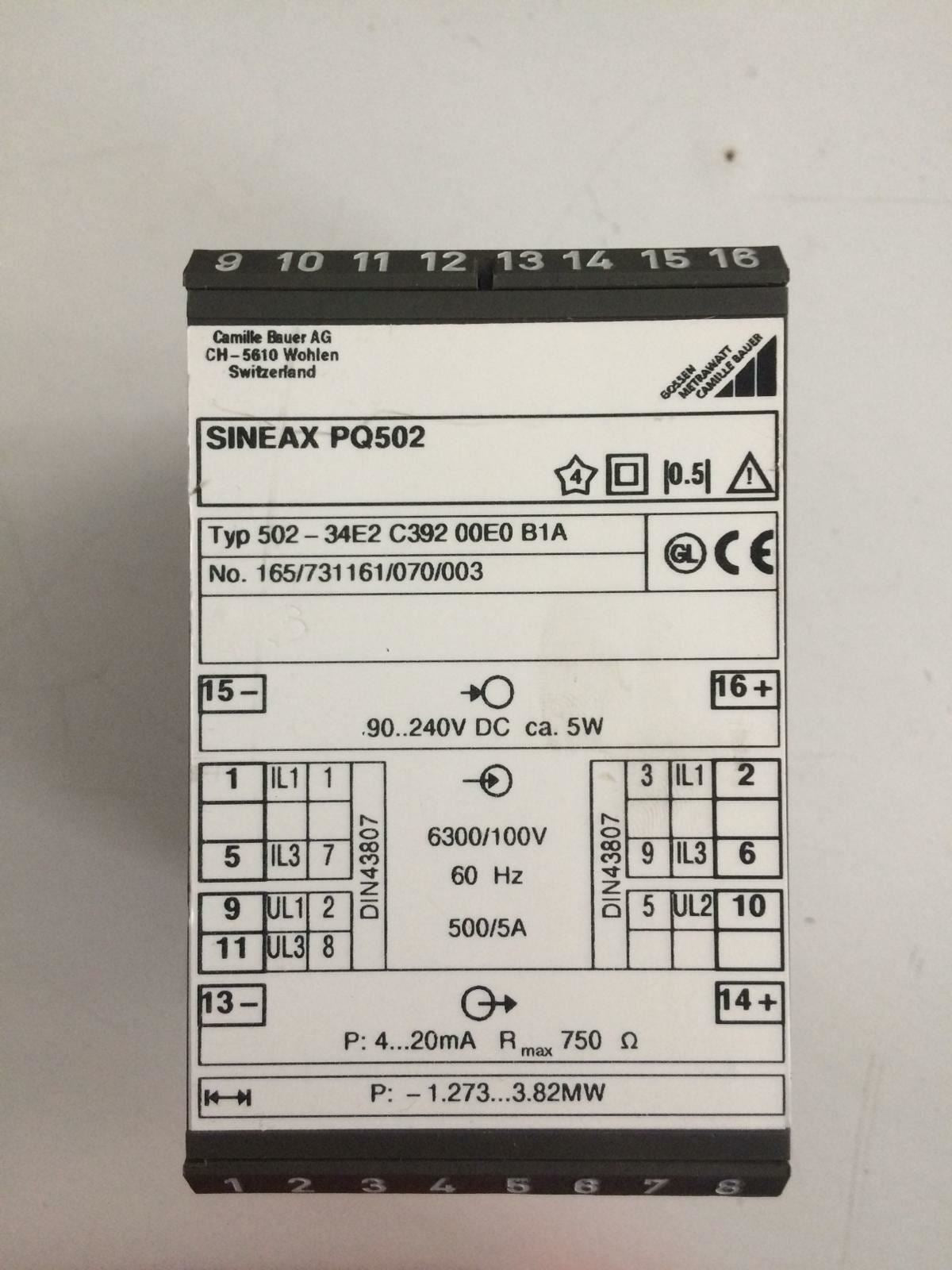 Camille Bauer SINEAX PQ502 Transmitter Converter