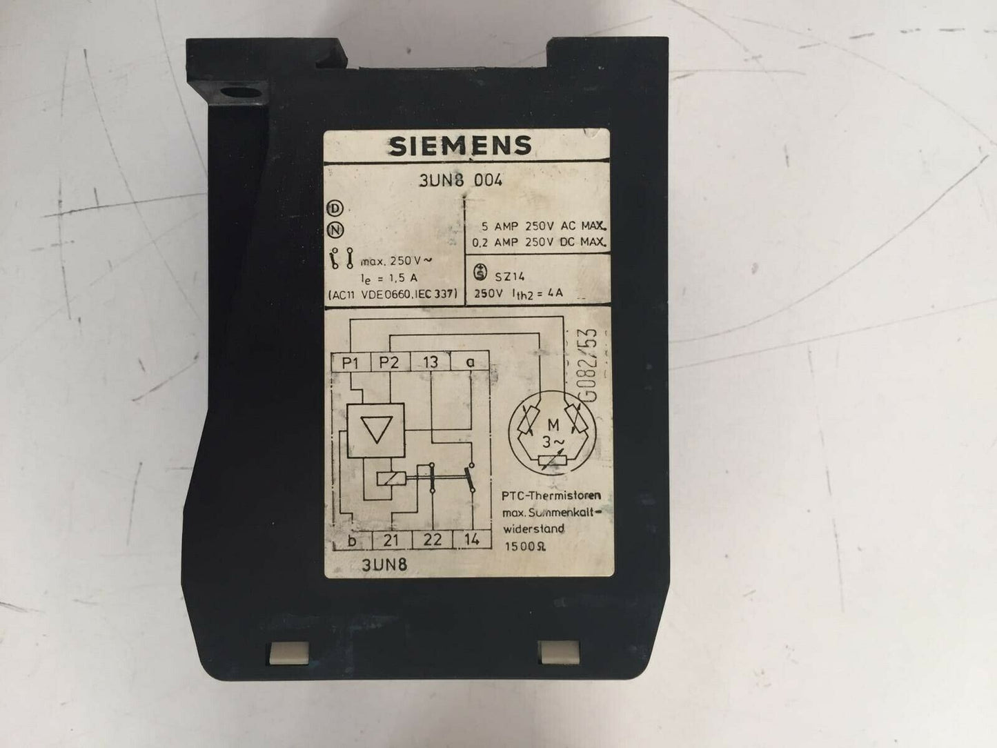 SIEMENS 3UN8-004 CONTACTOR POLE 220VOLT 40-60HZ