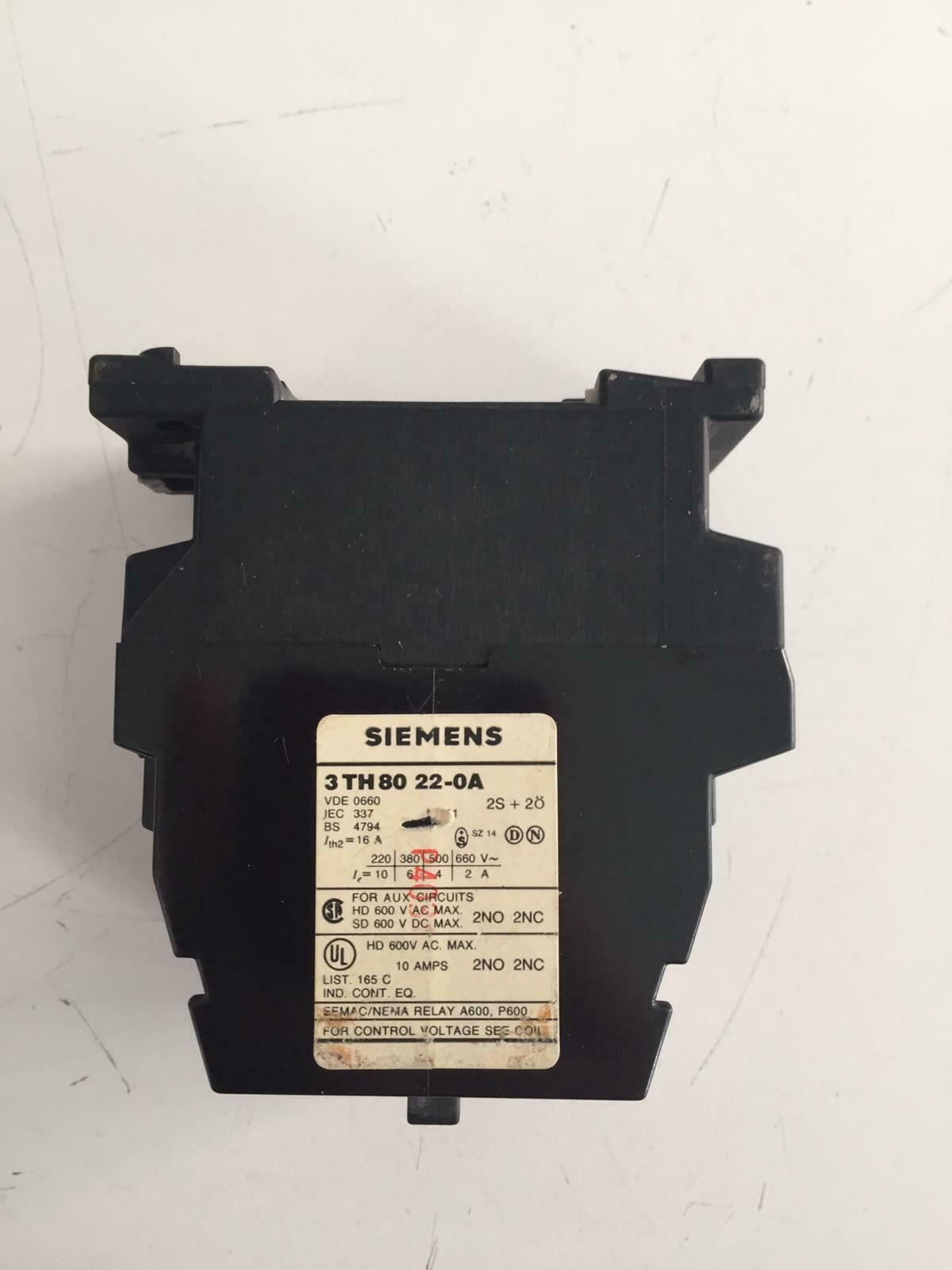 Siemens 3TH80 22-0A, 220-264V RELAY