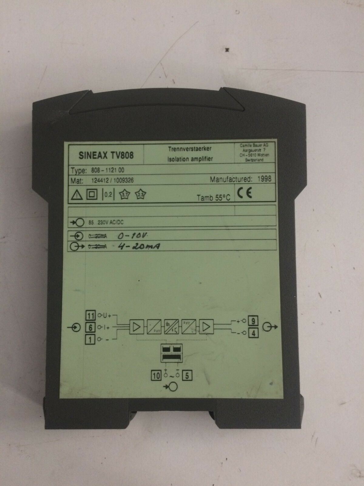 CAMILLE BAUER SINEAX TV808 Trennverstärker Isolating amplifier