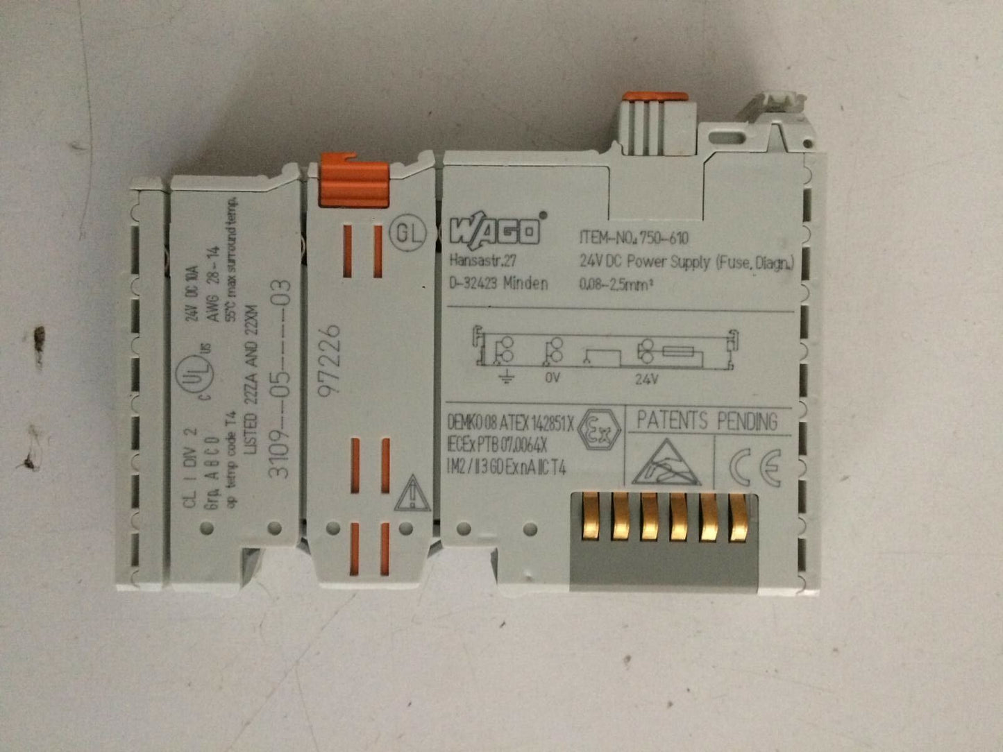 WAGO 4 POINT DIGITAL I/O MODULE 750-610 Lot Of 5 Pcs