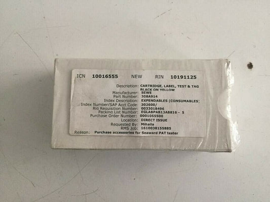 Seaward Test N Tag Label Cartridge (Black On Yellow) - 308A914