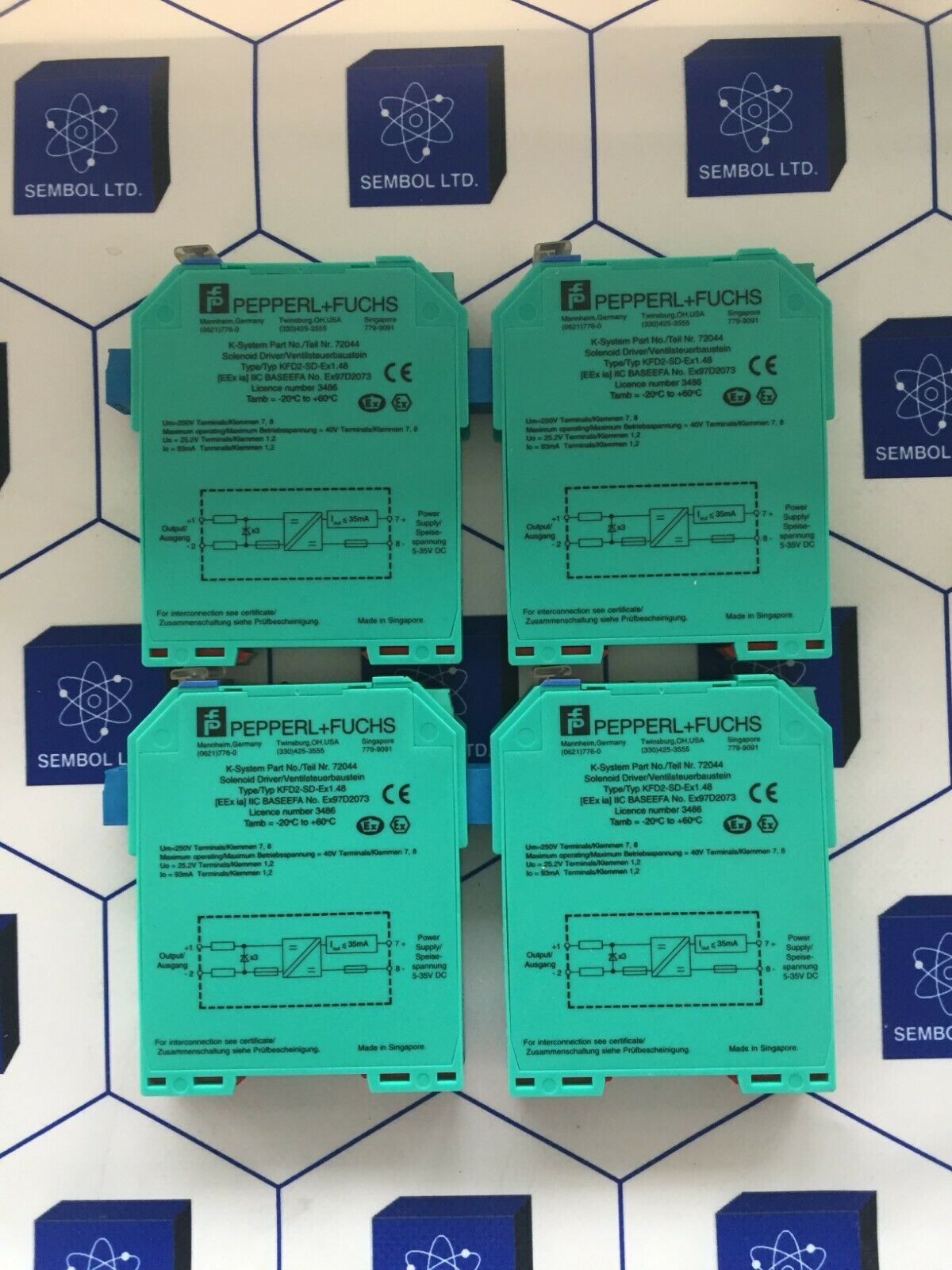 PEPPERL + FUCHS SOLENOID DRIVER KFD2-SD-EX1.48 LOT OF 4 PİECES