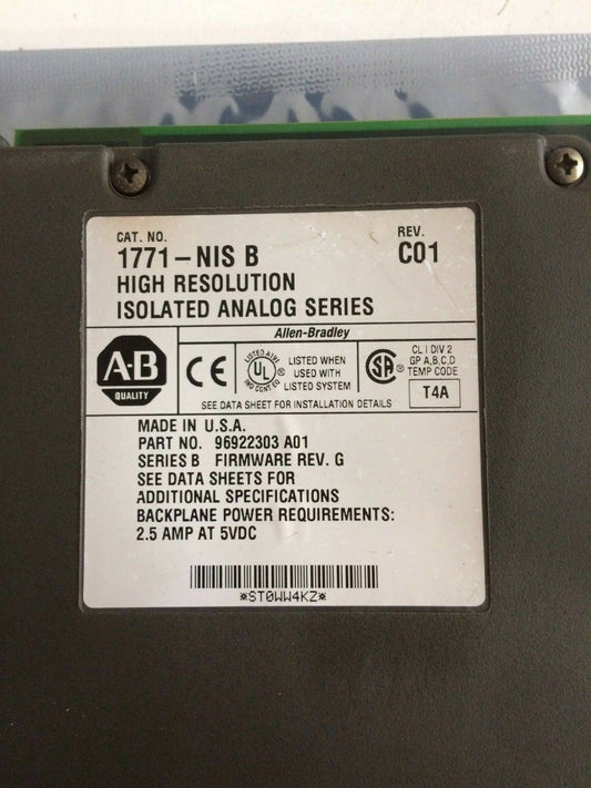Allen Bradley 1771-NIS Series B PLC-5 8 Analog Current Input
