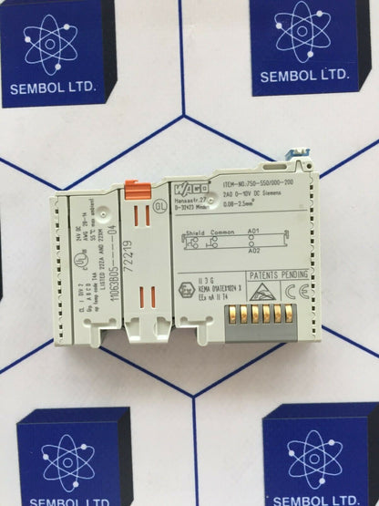 WAGO 750-550/000-200 Lot Of 2 Pcs with DHL Express Shipping